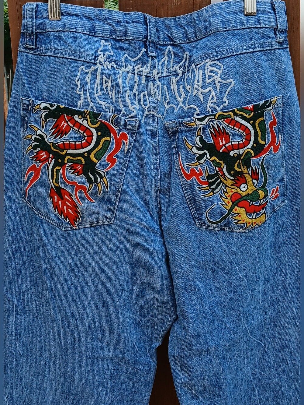 Dragon Embroidered Denim Ninth Hall Ambush Jeans Mens 30x28 Y2K Streetwear